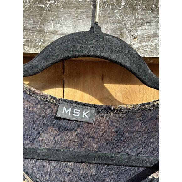 Vintage MSK Womens Floral Metallic Beaded Open Front Cardigan‎ Top Large Black - Picture 9 of 9